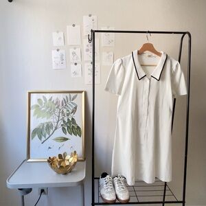 New：Polo Dress Women Casual A-line Summer Dress/XL puff short sleeve